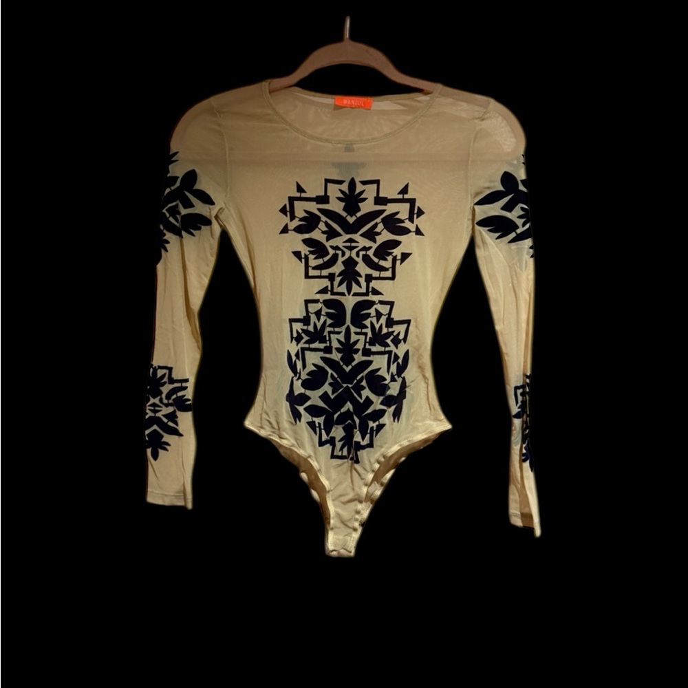 Banjul sheer appliqué bodysuit